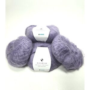 Hobbii Diablo Mohair Lace Yarn Wisteria Purple Lot of 2 Full Skeins 2 Partials
